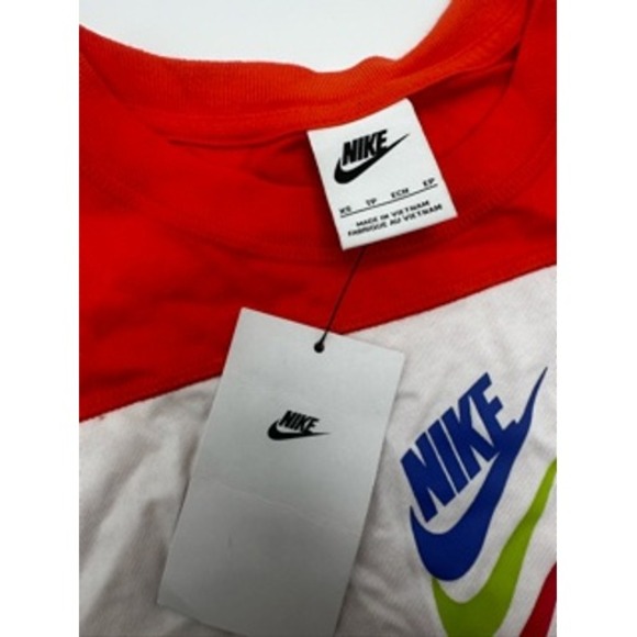 Nike Kids Red White Color Block Sleeveless Tank Top XS - Picture 4 of 7